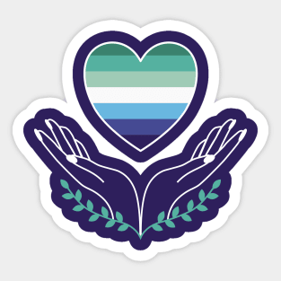 MLM Gay Men Pride Flag Heart Sticker